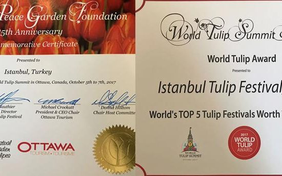 Istanbul Metropolitan Municipality won Tulip award in Canada summit.