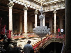 Crystal Staircase with Baccarat crystal banisters and chandelier