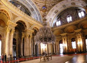 Ceremonial Hall, with the chandelier said to have been given by Queen Victoria