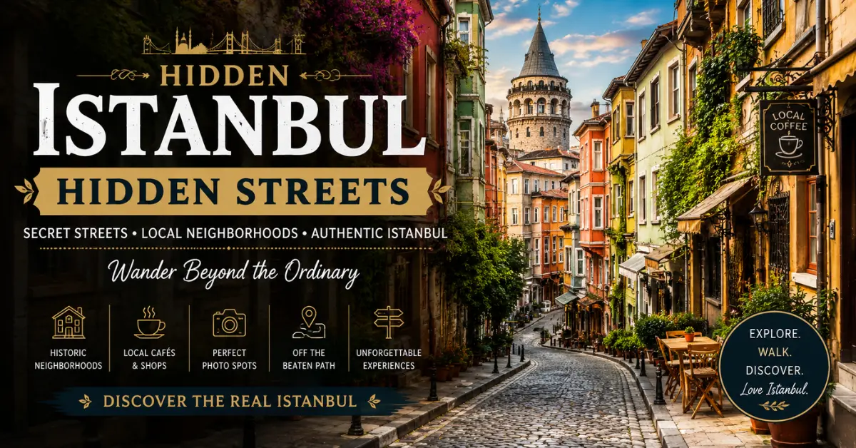 Discover the most beautiful hidden streets in Istanbul, from colorful historic neighborhoods to charming alleyways filled with local cafés, Ottoman houses, and unforgettable city views.