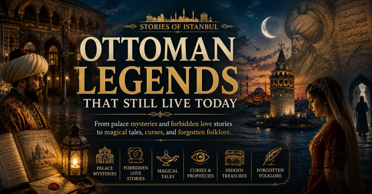 Discover the Ottoman legends that still live today in Istanbul, from palace mysteries and forbidden love stories to magical tales, curses, and forgotten folklore.